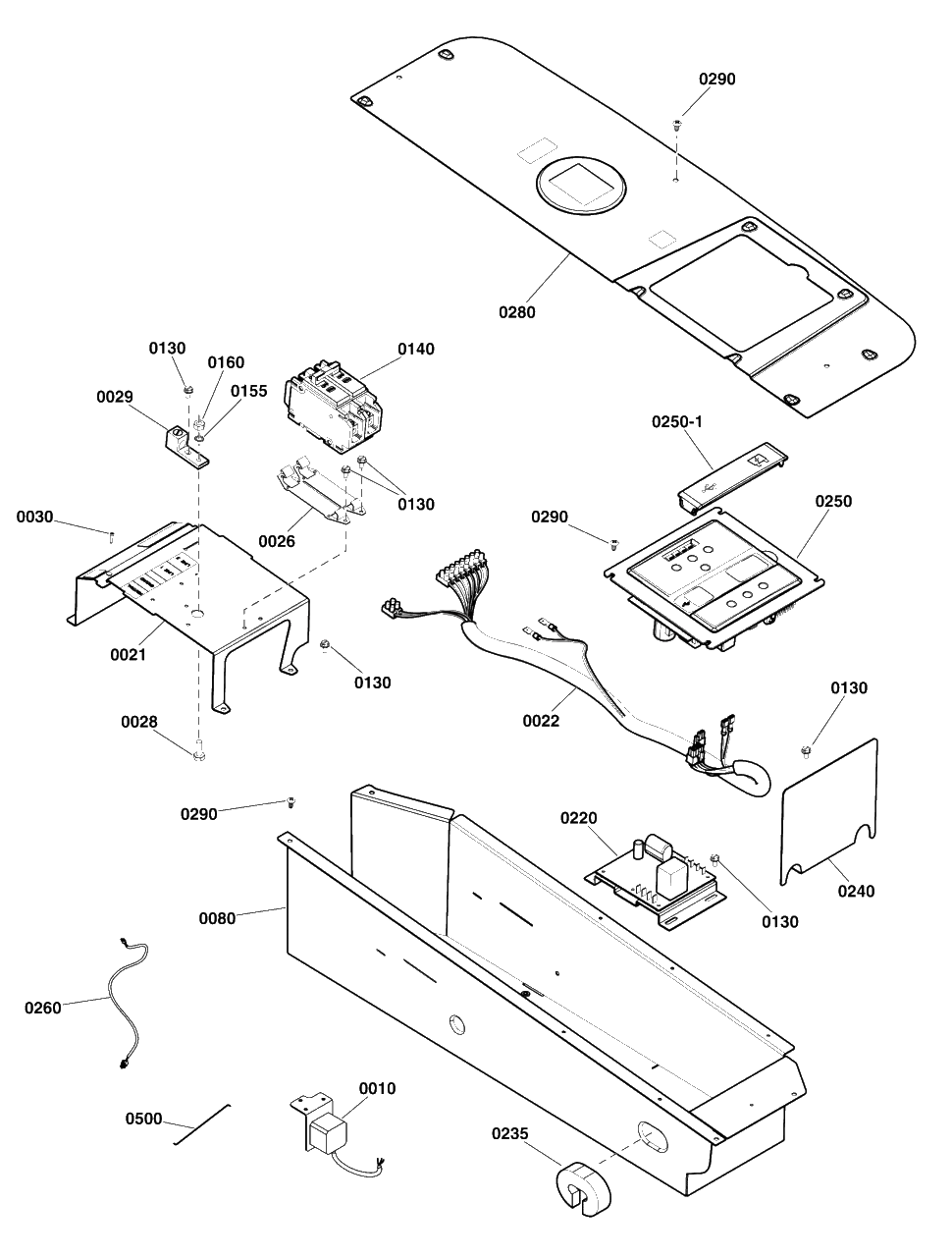Control Panel Group Diagram and Parts List for 040490-04  Briggs and Stratton Generator